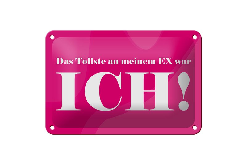 Tin sign saying 18x12cm The greatest thing about my ex decoration