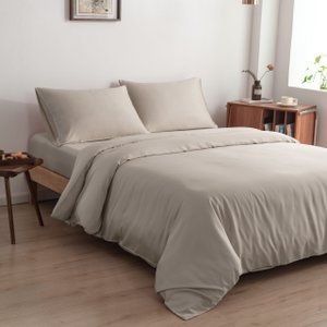 Beige Bamboo Bedding Set 1-person - 400TC Tanboocel - Soft Taupe