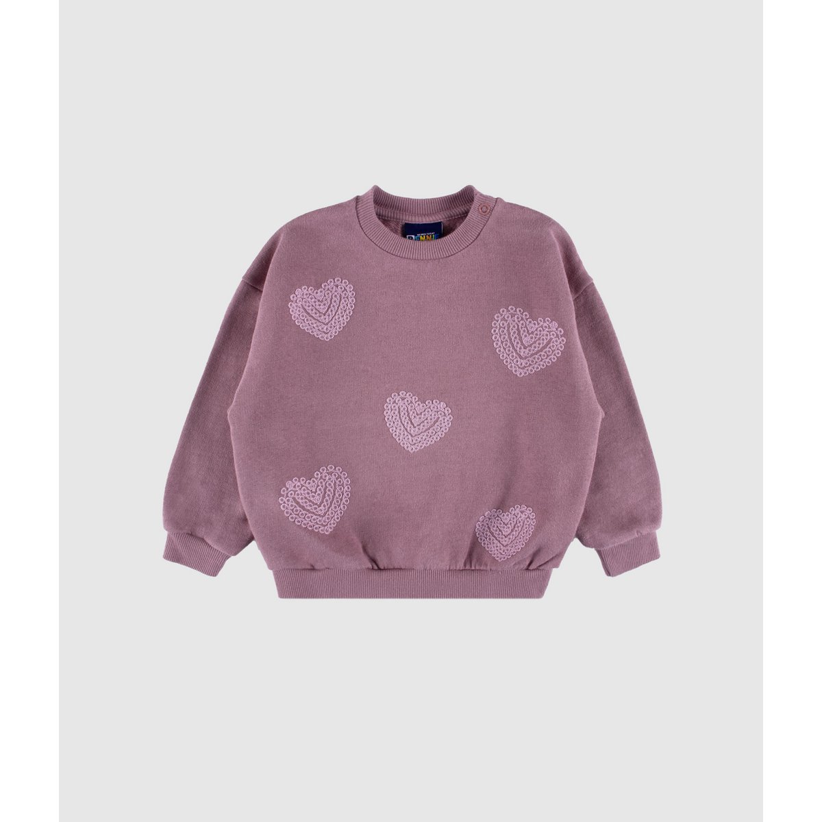 Embroidered Hearts Mauve Sweatshirt