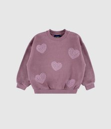Embroidered Hearts Mauve Sweatshirt