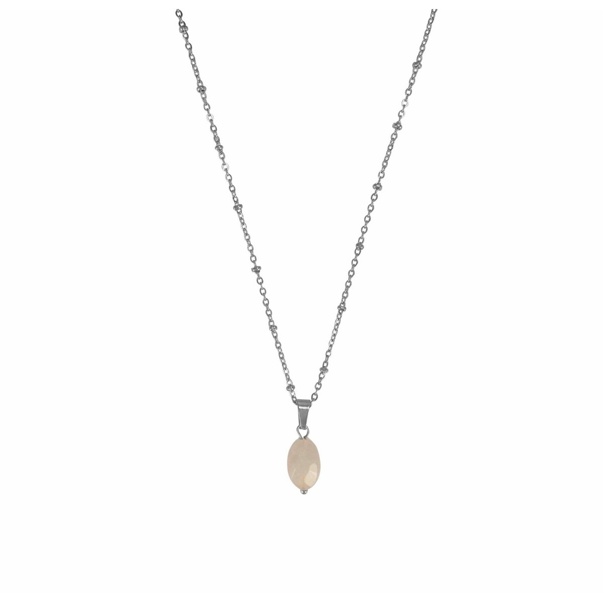 Collier Quartz Rose Facetté - Argent