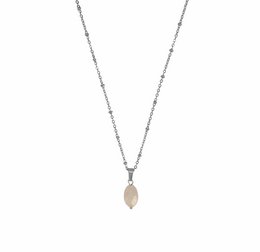 Necklace Rose Quartz Faceted - Silver