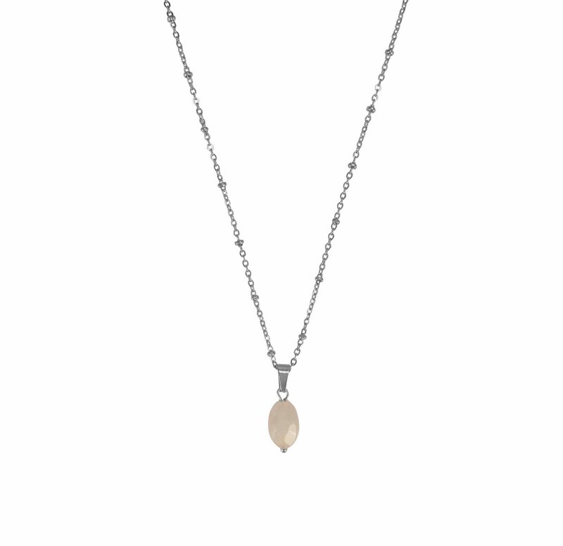 Necklace Rose Quartz Faceted - Silver