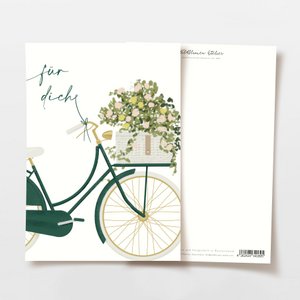 Postkarte 'für dich' Fahrrad mit Blumen