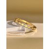 Bracelet jonc acier inoxydable avec zirconium scintillants et trèfle