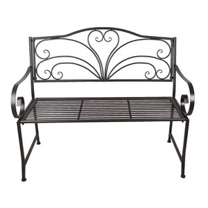 Garden bench 117x50x98 cm brown metal sofa outside