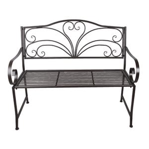 Garden bench 117x50x98 cm brown metal sofa outside