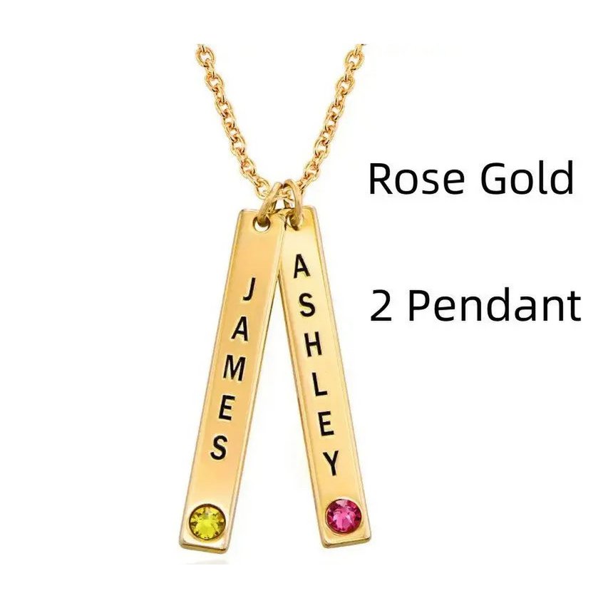 Collier vertical personnalisé, cadeau de la fête des mères