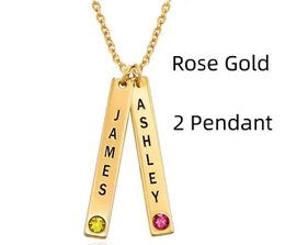 Personalisierte vertikale Halskette, Muttertagsgeschenk