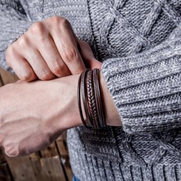 Leather bracelet "Braid"