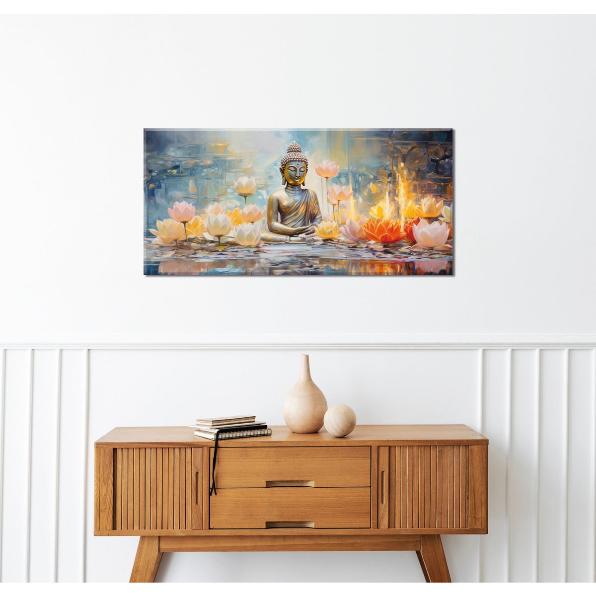 Wandfoto BOEDDHA 33x70 cm – canvas foto spieraam decoratie modern