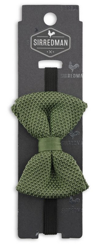 Sir Redman knitted kids bow tie moss green