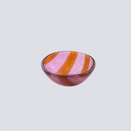 Magenta striped ceramic bowl, small round handcrafted artisan bowl with warm earth tones