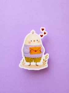 Sticker chick with envelope