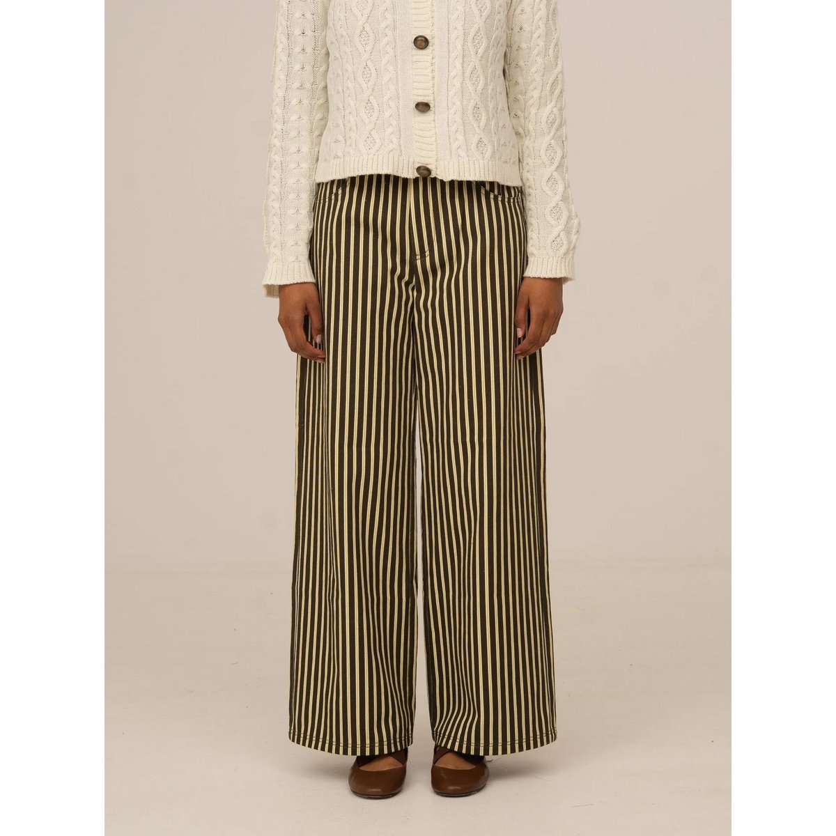 Pebble Striped Green Jeans