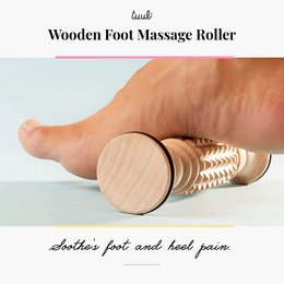 Masseur de pieds Outil de massage pour pieds Rouleau en bois 20 x 5 cm