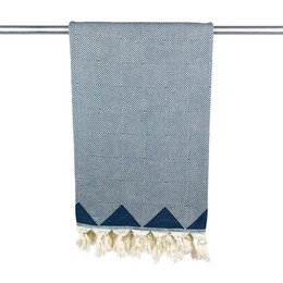 Hammam towel organic cotton Kestane steel blue