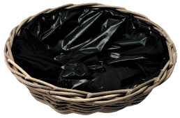 Rosen plante rund skalakurv m/plastikfor