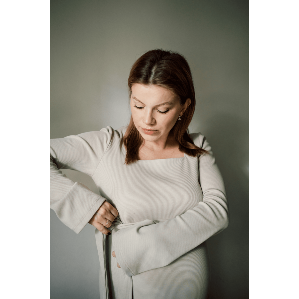 Robe de maternité et infirmière Tisu, beige crème