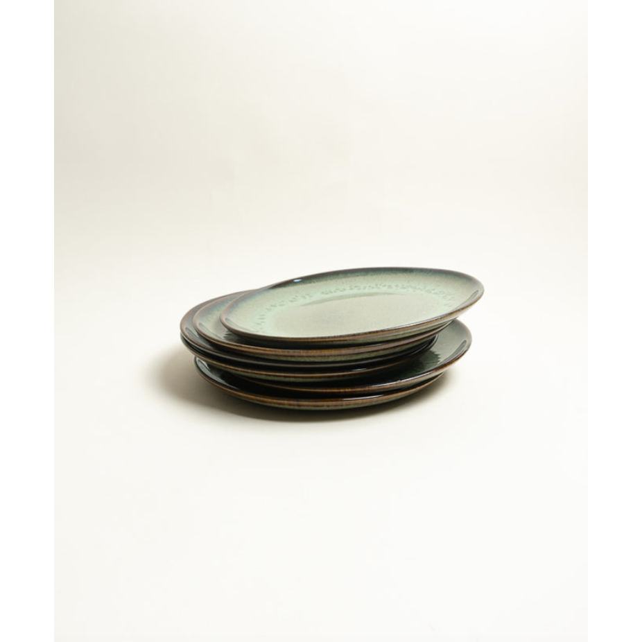 Evora Salad plate green x 6