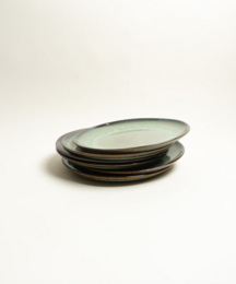 Evora Salad plate green x 6