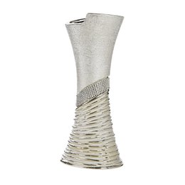 Vase rhinsten champagnefarvet, sølvfarvet H. 39 cm, VE 2