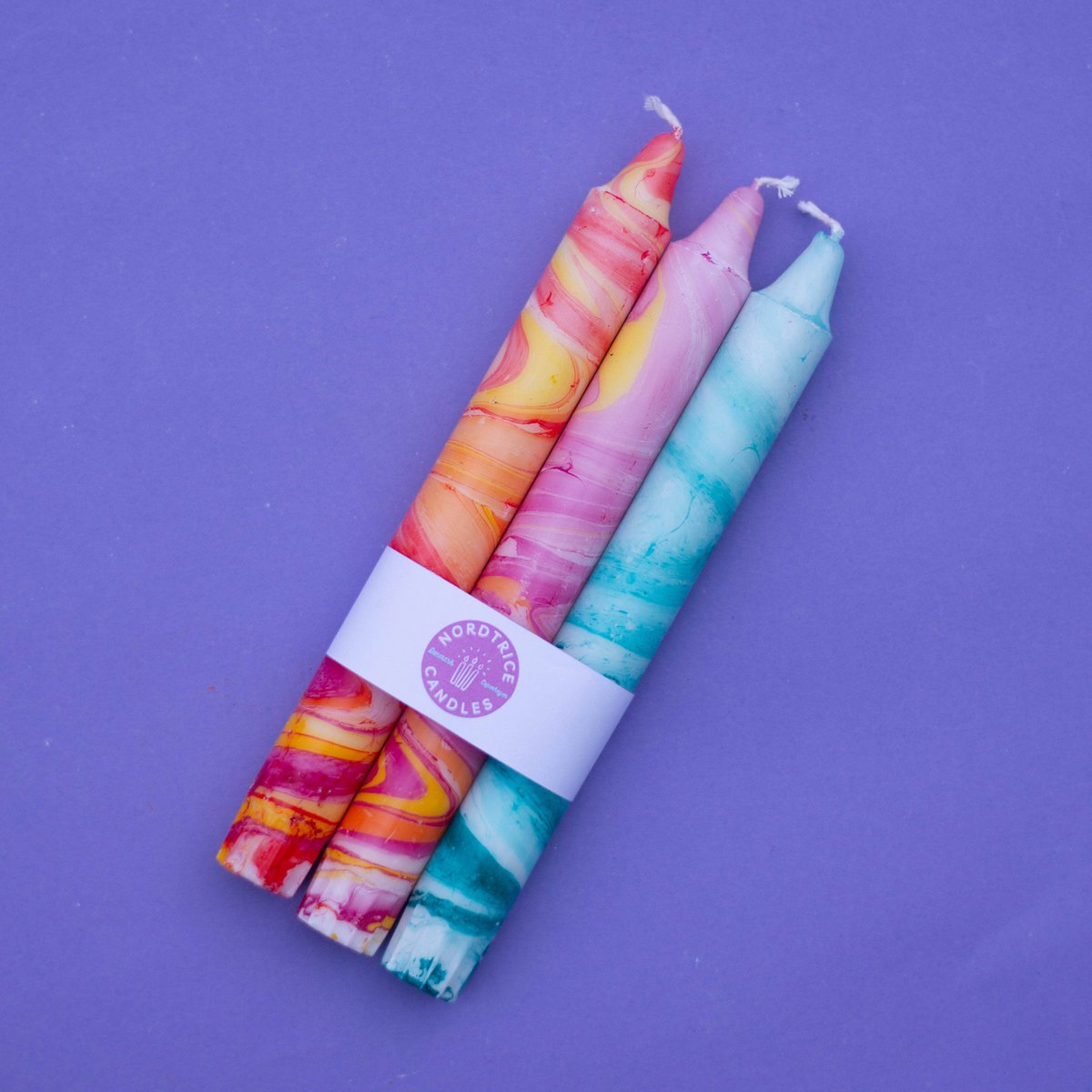 Candele coniche - Confezione da 3/ Marble Fest