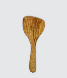 Small wooden cooking spatula, available in right-handed and left-handed variants. Made of natural wood with a smooth, ergonomic design.