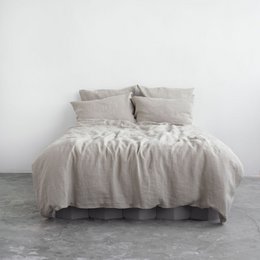 Set copripiumino in lino naturale