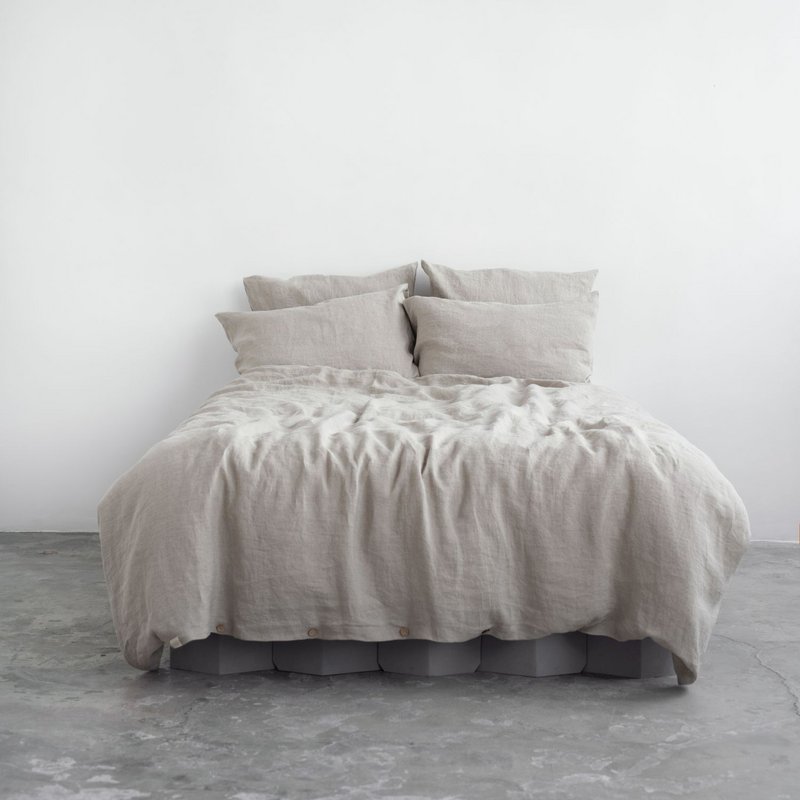 Set copripiumino in lino naturale