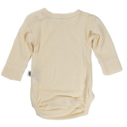 Body in lana manica lunga - Lana merino - Naturale