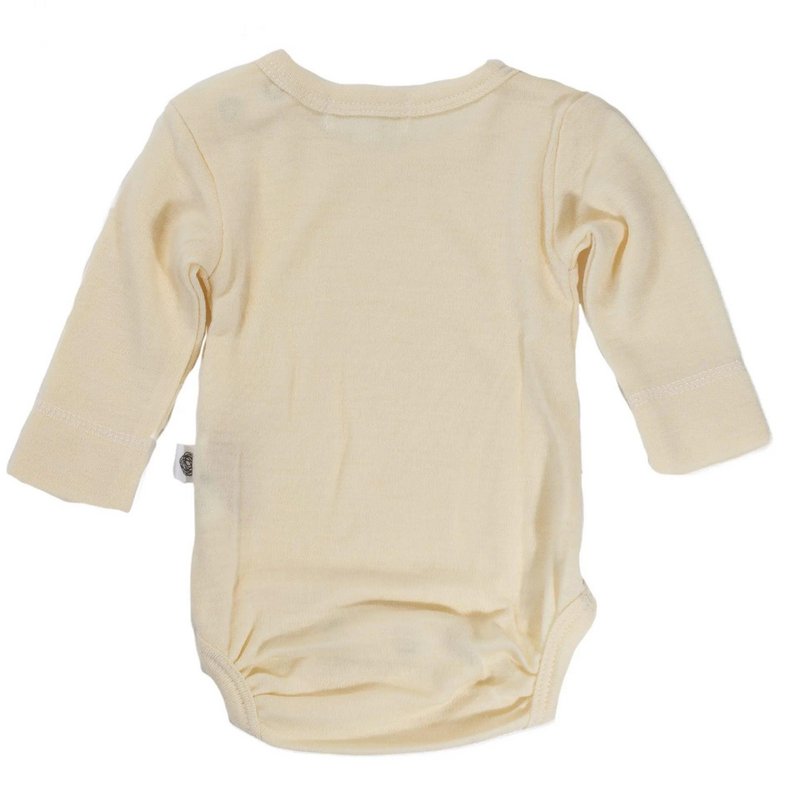 Body in lana manica lunga - Lana merino - Naturale