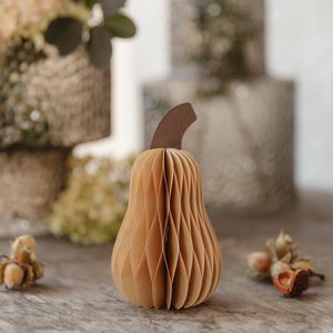 Pumpkin high made of paper - light brown