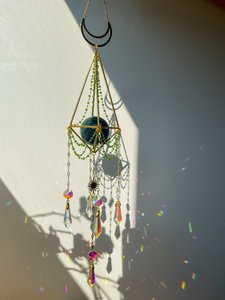 Suncatcher Sphere/ Bol Groene Fluoriet