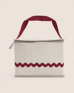 Klassische Isoliertasche aus mit Himbeere beschichteter Baumwolle