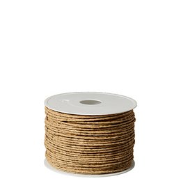 Natural paper cord with wire insert, 2mm diameter, 100m length, suitable for various craft and decorative projects.