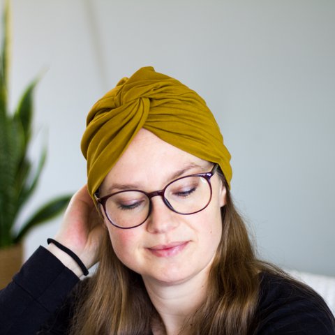 Handmade Olive Green Turban Hats for Women