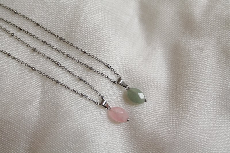 Necklace Aventurine Faceted - Silver