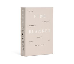 Rectangular fire blanket in red packaging.