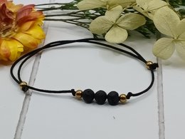 Bracciale in pietra lavica, Ø 4mm