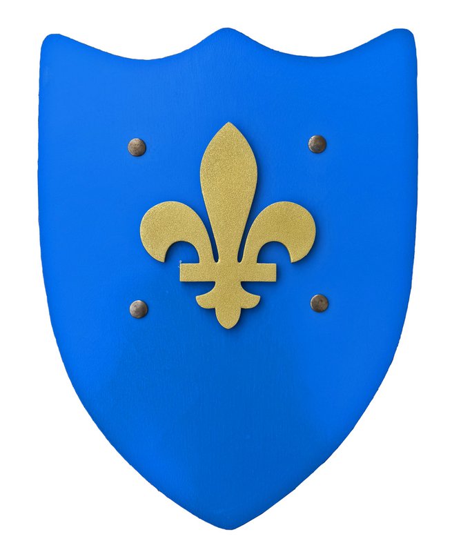 SHIELD HISTORIK L BLUE WITH LILY FLOWER - ST632