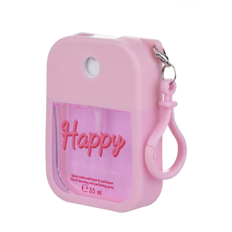 Strawberry cleansing hand spray and pink silicone case -35ml