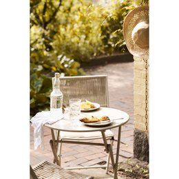 Arcas Bistro set, 2 chairs and 1 table, polyester/steel, taupe