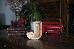 Wooden Piggy Bank Lille, brevpengebank, møntkasse, træboksepenge, sparer pengeboks