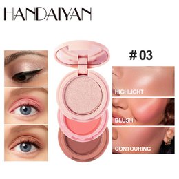 3 in 1 Matte Highlighter Contouring Blush Palette Parelglanzende oogschaduw Multifunctioneel Gezichtsmake-uppalet Vrouwelijke cosmetica