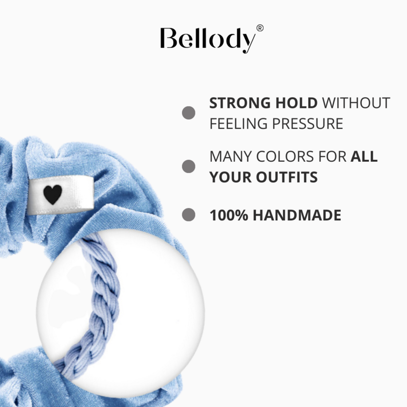 Samt-Scrunchie Hellblau - Bellody® (1 Stück - Seychelles Blue)