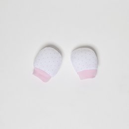 SET 4 STUKS (MUTS+HANDSCHOENEN+SLABBER+SOKKEN) VOOR NIEUWBORGEN (0-6 MAANDEN) - 100% KATOEN - MOD. ROZE