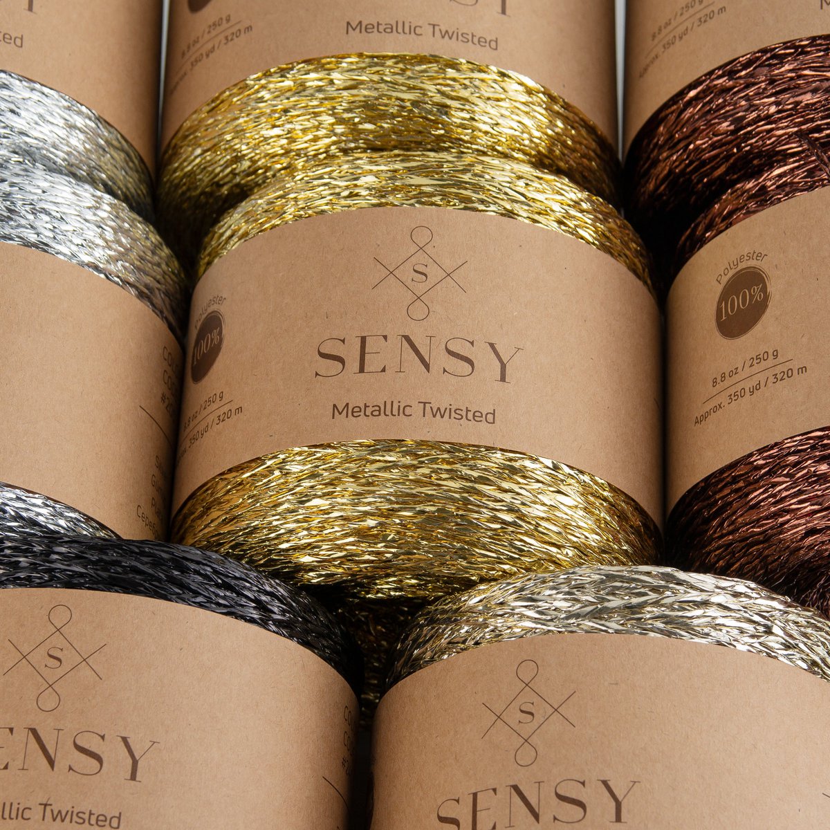Sensy Premium 350 iarde % 100 filato ritorto metallizzato poliestere