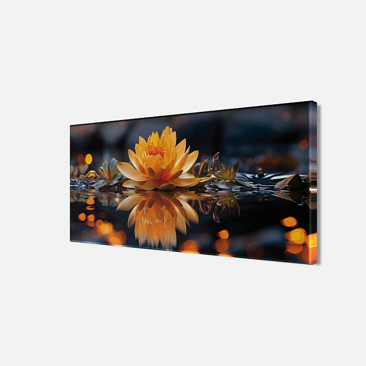Muurfoto LOTUS BLOEM 33x70 cm - canvas foto spieraam decoratie modern