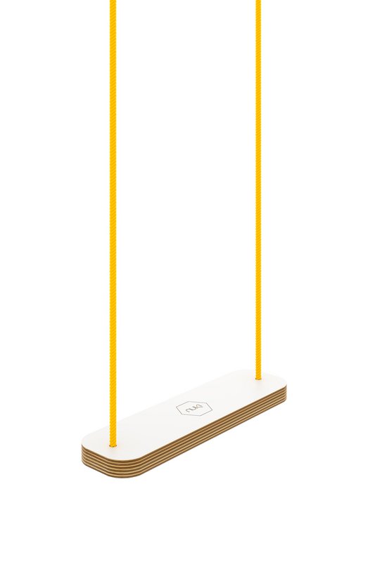 Balançoire RECTANGLE Blanc / Corde Jaune